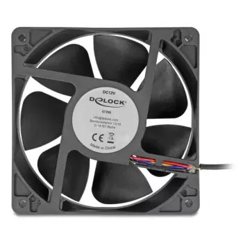 Ventilaator DELOCK 67298 120 mm Must 12 cm Kuullaager 12 V DC 3,53 m³/h