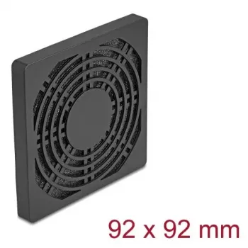 Ventilaatorivõre DELOCK 67312, ABS must, 96,5×96,5 mm, kinnitusava muster 92,5×92,5 mm
