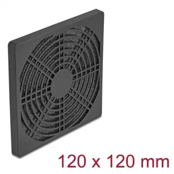 Ventilaatorivõre DELOCK 67313, ABS must, 125×125 mm, kinnitusava mustriga 105×105 mm