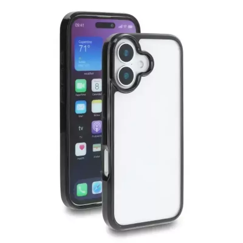 DELOCK kaitsev ümbris iPhone 17-le, läbipaistev must, sobib 16 cm (6,3-tollise) ekraaniga
