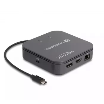 DeLOCK Thunderbolt 3 Mini dokkimisjaam 8K DisplayPort HDMI USB LAN Audio PD 3.0