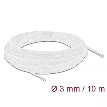 Põimitud kaitsesukk DeLOCK 20692 10 m x 3 mm valge