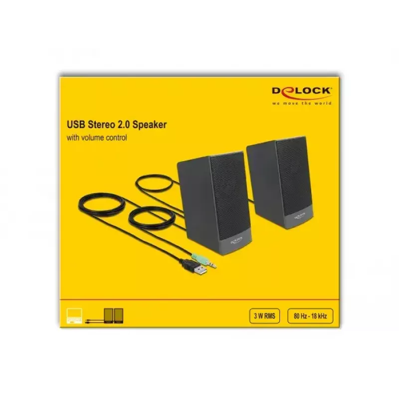 Stereokõlarid DELOCK 27001, 2.0, USB-toitega