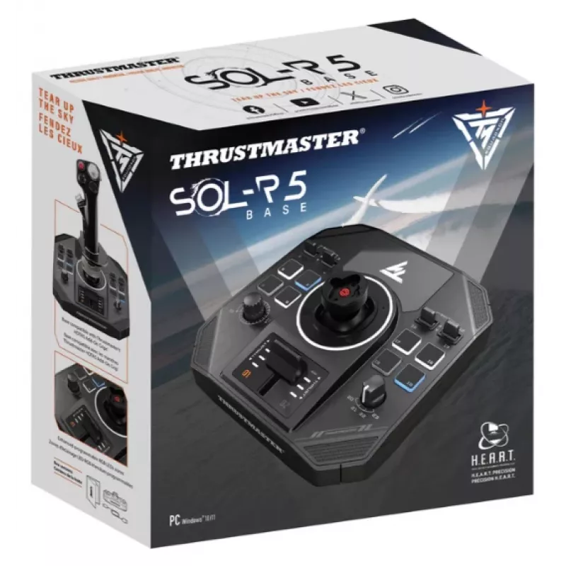 Mängurooli alus Thrustmaster Sol‑R 5 Base Must USB Type‑C, Analoog/Digitaalne, arvutile, 196×196×67 mm