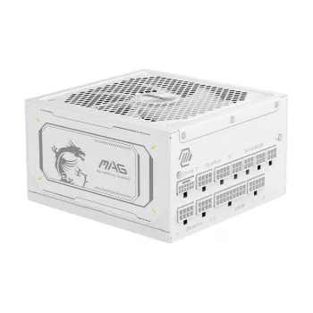 Toiteplokk MSI MAG A1000GL PCIE5 Valge 1000 W ATX 24-kontaktiline, 80 PLUS Gold, 135 mm ventilaator
