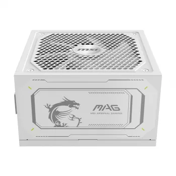 Toiteplokk MSI MAG A1000GL PCIE5 Valge 1000 W ATX 24-kontaktiline, 80 PLUS Gold, 135 mm ventilaator