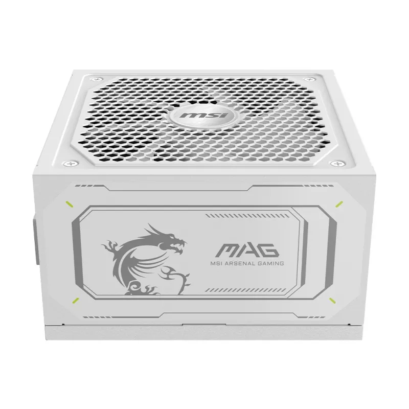Toiteplokk MSI MAG A1000GL PCIE5 Valge 1000 W ATX 24-kontaktiline, 80 PLUS Gold, 135 mm ventilaator