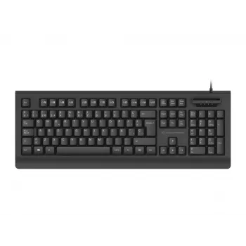 CONCEPTRONIC USB-klaviatuur nutika ID-kaardilugejaga KAYNE01IT — täissuuruses 105 klahvi, itaalia paigutus, juhtmega, 1,5 m kaabel, must