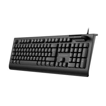CONCEPTRONIC USB-klaviatuur nutika ID-kaardilugejaga KAYNE01IT — täissuuruses 105 klahvi, itaalia paigutus, juhtmega, 1,5 m kaabel, must