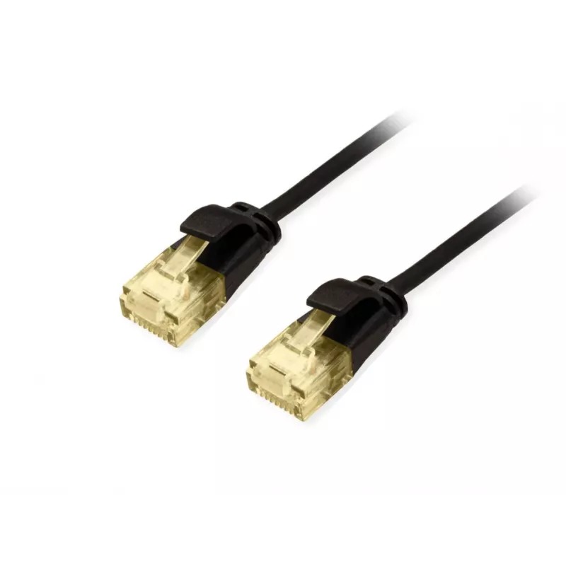 Equip Cat.6A U/UTP õhuke patch-kaabel 1.0m Must 10000 Mbit/s