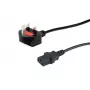 Equip UK toitejuhe, C13 to BS1363, 2m, Must, 10A kaitse