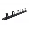 Equip 19-tolline kaablihalduspaneel 1U, 5 metallklambriga, must