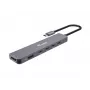 Equip USB-C 6-in-1 multifunktsionaalne adapter, HDMI 4K/30Hz, USB-C x 4, USB-A x 1, 5Gbps, 100W USB PD