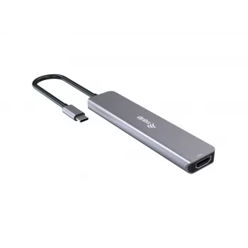 Equip USB-C 6-in-1 multifunktsionaalne adapter, HDMI 4K/30Hz, USB-C x 4, USB-A x 1, 5Gbps, 100W USB PD