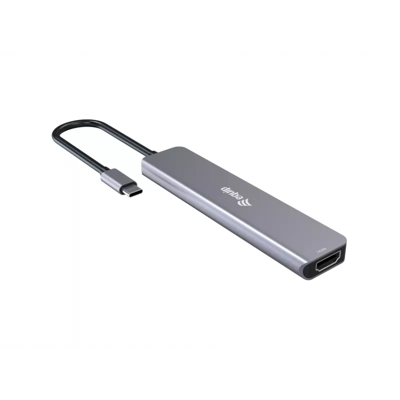 Equip USB-C 6-in-1 multifunktsionaalne adapter, HDMI 4K/30Hz, USB-C x 4, USB-A x 1, 5Gbps, 100W USB PD
