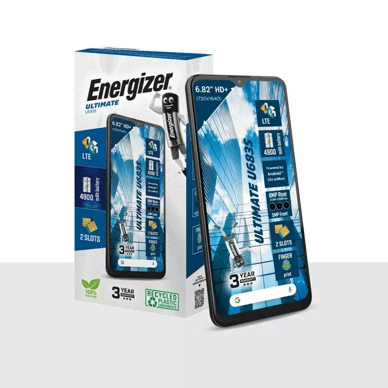 Smartfon Energizer U683SEU, 6,82-tolline ekraan, 2 GB muutmälu, 64 GB, must