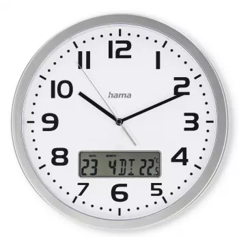 Hama 00185878 wall/table clock Analog clock Round Silver, Valge
