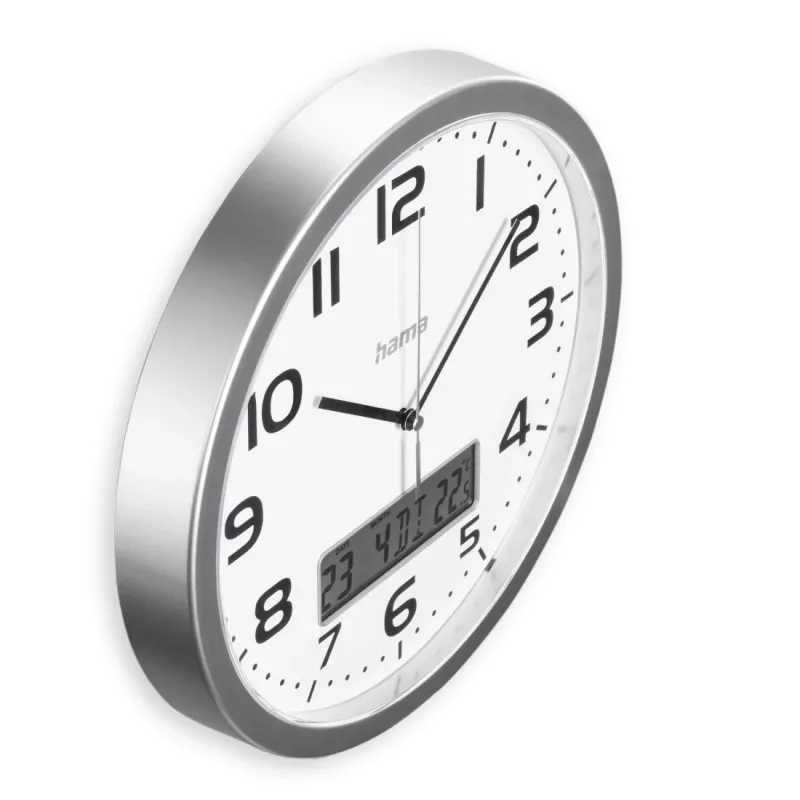 Hama 00185878 wall/table clock Analog clock Round Silver, Valge