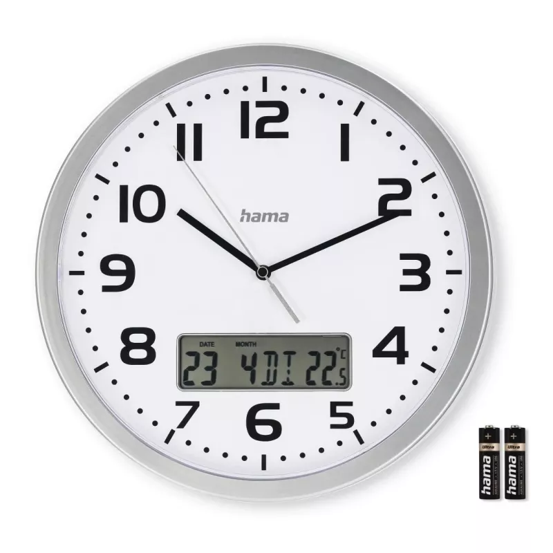Hama 00185878 wall/table clock Analog clock Round Silver, Valge