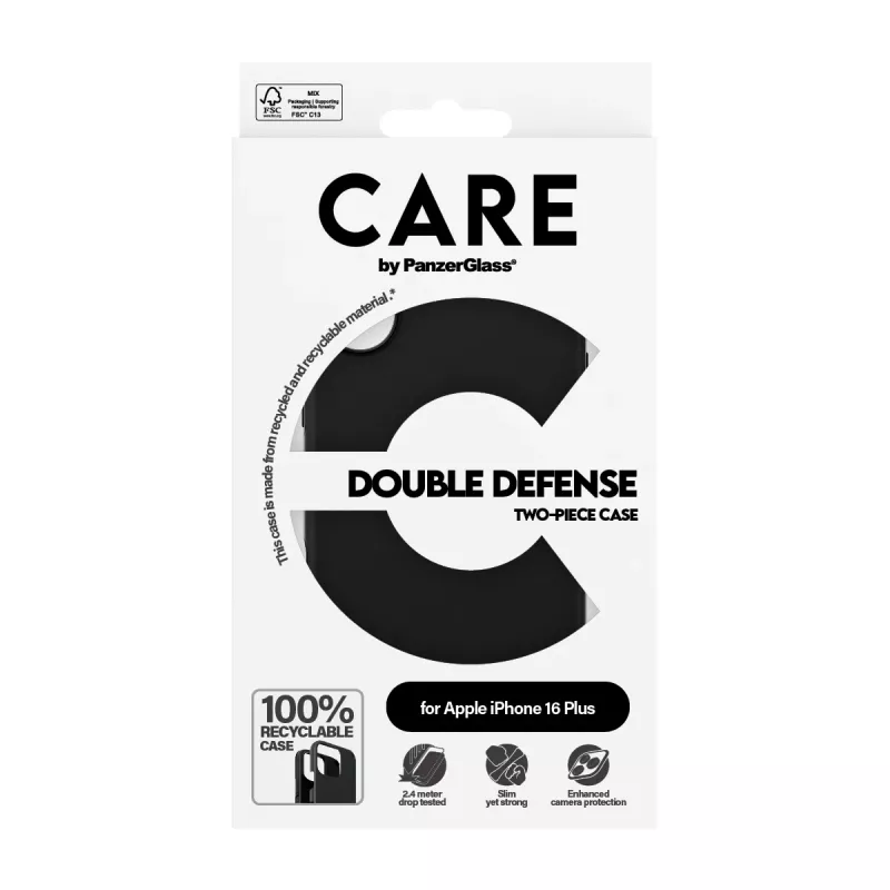 PanzerGlass CARE™ by ® Double Defense Case Must iPhone 16 Plus