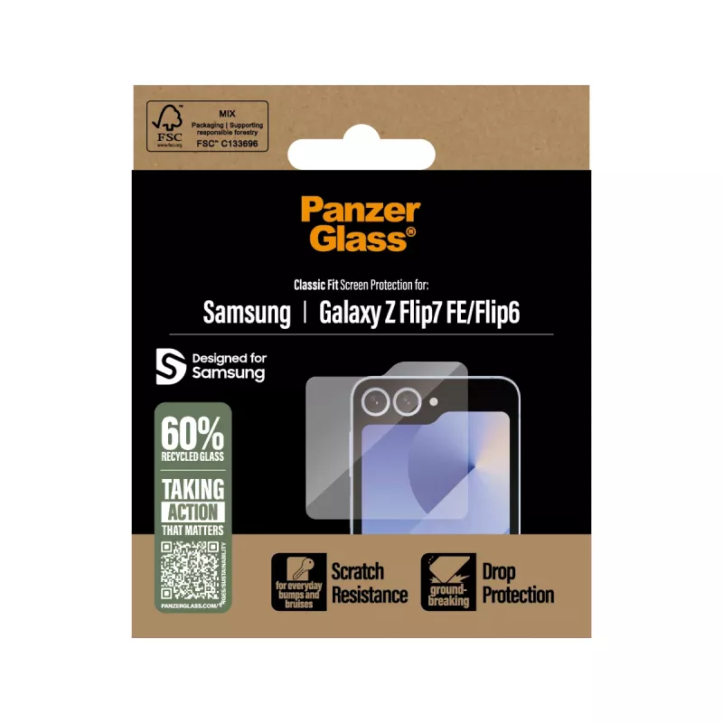 PanzerGlass ® ekraanikaitse Samsung Galaxy Z Flip7 FE | Flip6 | Classic Fit