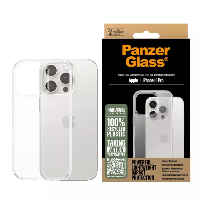 PanzerGlass ® HardCase Transparent iPhone 16 Pro, kate, Apple, Apple - iPhone 16 Pro, läbipaistev