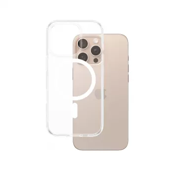Cover PanzerGlass HardCase Transparent w. Valge MagSafe iPhone 16 Pro Max