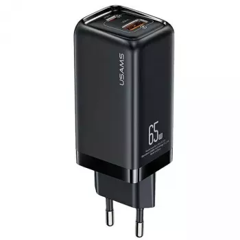 Laadija usams T47 USB / USB‑C 65W PD kiirlaadimine — 65 W USB Power Delivery, USB-A + USB-C pordid