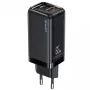 Laadija usams T47 USB / USB‑C 65W PD kiirlaadimine — 65 W USB Power Delivery, USB-A + USB-C pordid