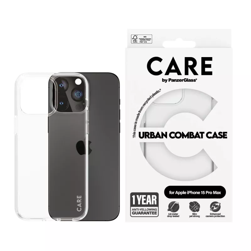 PanzerGlass CARE™ by ® Urban Combat Case Läbipaistev iPhone 15 Pro Max