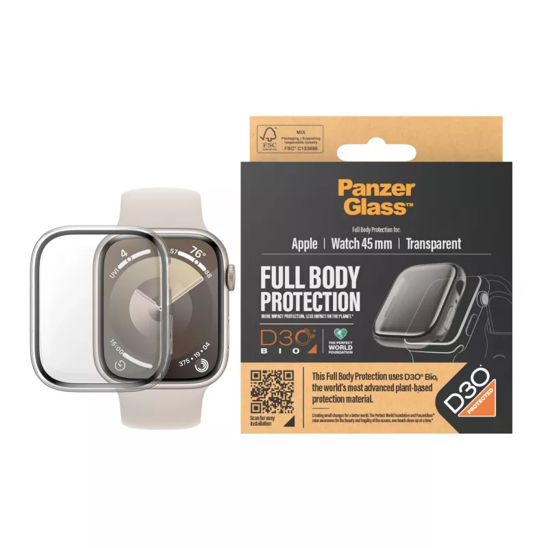 PanzerGlass ® Full Body Transparent koos D3O® Apple Watch Series 9 | 45mm