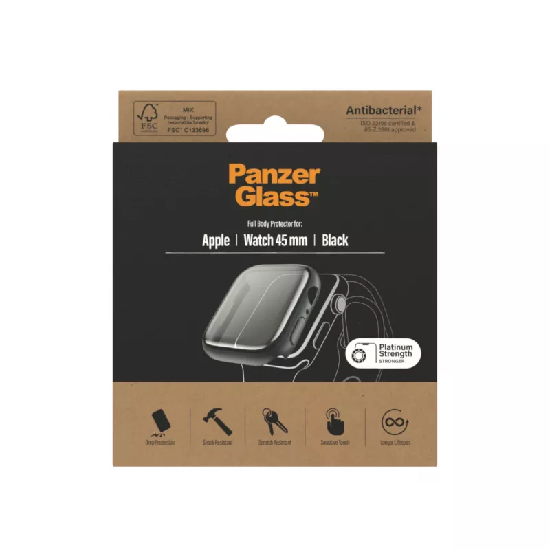 PanzerGlass ® Full body ümbris Apple Watch Series 9 | 8 | 7 | 45mm | Must