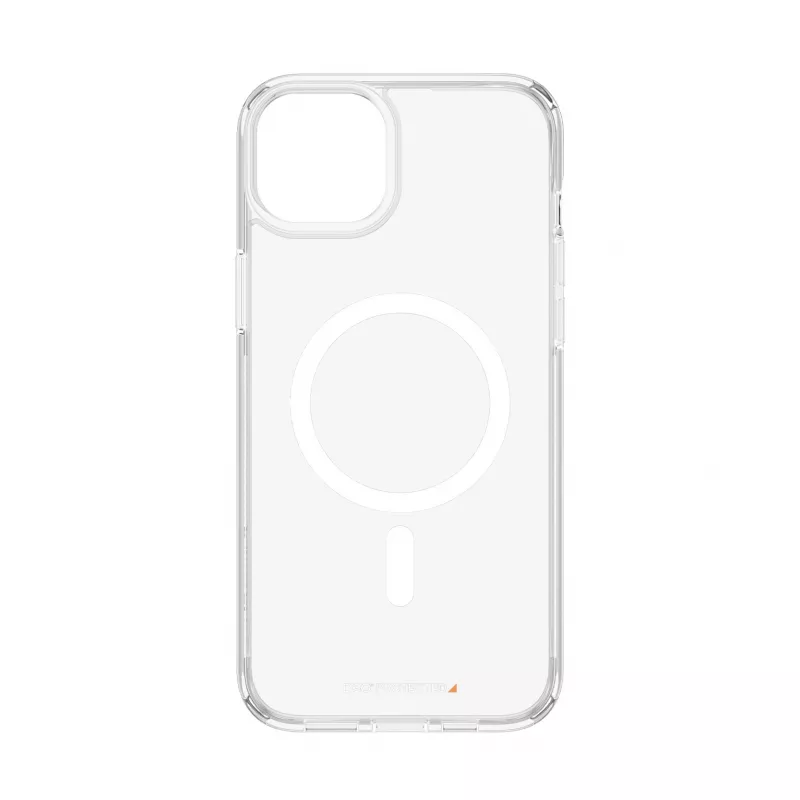 Kaitsev HardCase MagSafe telefoniümbris PanzerGlass iPhone 15 Plus jaoks — läbipaistev taaskasutatud plast, sobib 6,69-tollisele ekraanile