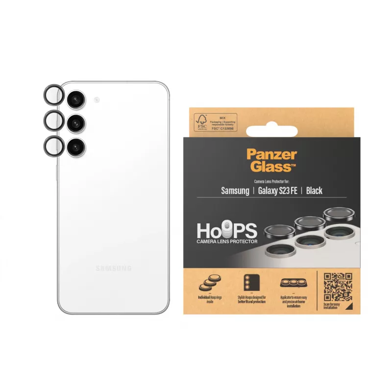 PanzerGlass Hoops kaamera objektiivi kaitsja Samsung Galaxy S23 FE must kriimustus- ja löögikindel