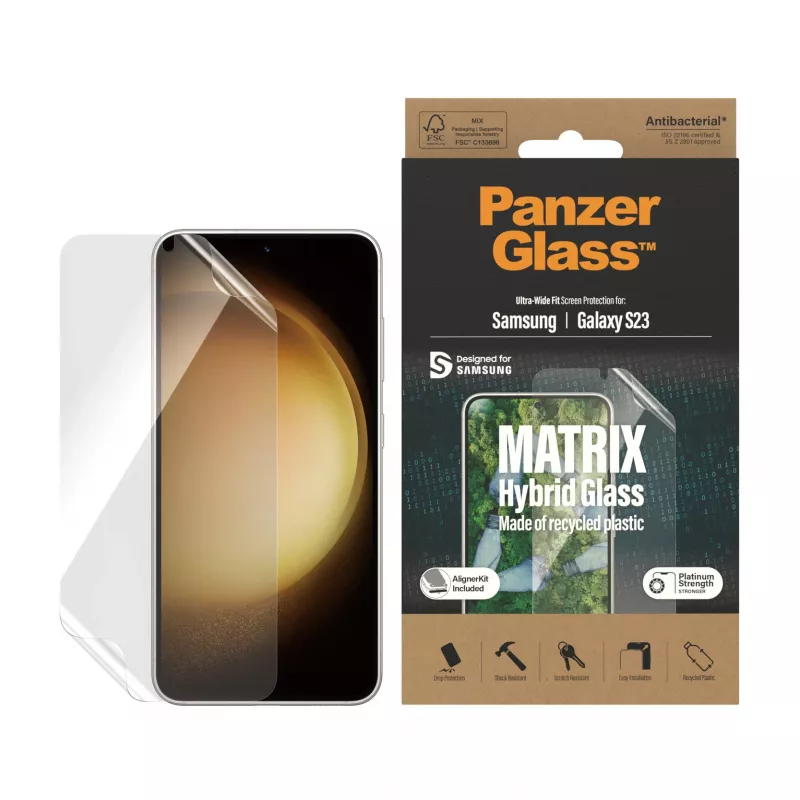 PanzerGlass ® ECO MATRIX ekraanikaitse Samsung Galaxy S23 | Ülilailiibuv koos AlignerKit'iga