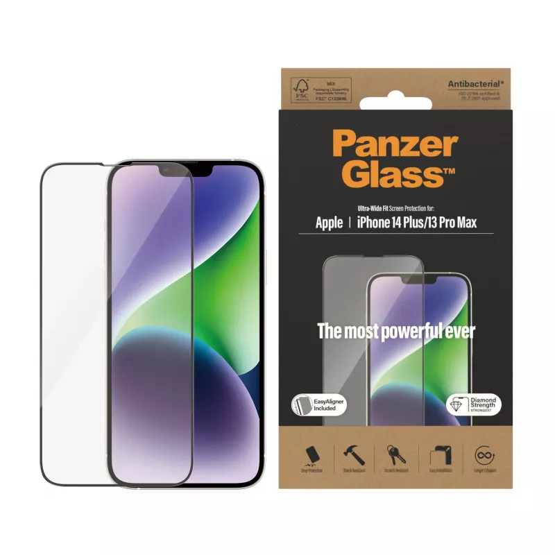 PanzerGlass ® ekraanikaitse iPhone 14 Plus | 13 Pro Max | ülilai sobivus koos EasyAligneriga