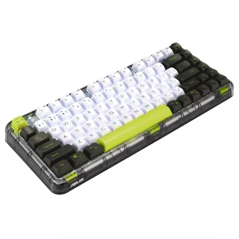 ASUS Jelly75 KD201 mehaaniline klaviatuur, 75% paigutus, USB, RF-juhtmevaba ja Bluetooth, mitmevärviline