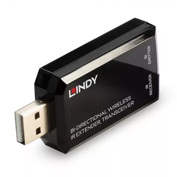 Lindy kahesuunaline juhtmevaba IR-pikendaja, transiiver, AV-saatja ja transiiver, 150 m, juhtmega, must