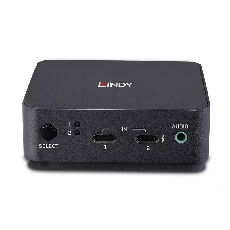 Lindy 2 pordi Type C, DisplayPort 1.2 KVM-lüliti, 3840 x 2160 pikslit, 4K Ultra HD, hall