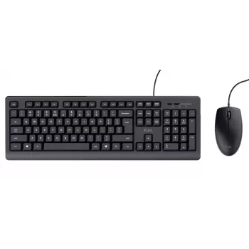 Trust TKM-250 klaviatuur Hiir kaasas Kontor USB QWERTZ Saksa Must