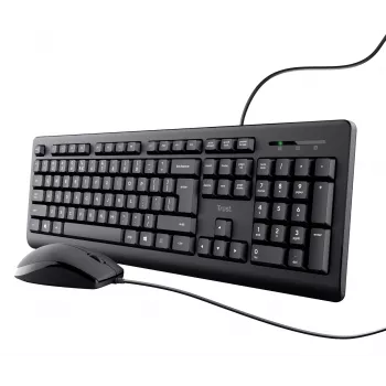 Trust TKM-250 klaviatuur Hiir kaasas Kontor USB QWERTZ Saksa Must