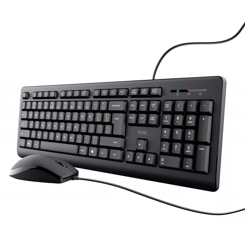 Trust TKM-250 klaviatuur Hiir kaasas Kontor USB QWERTZ Saksa Must