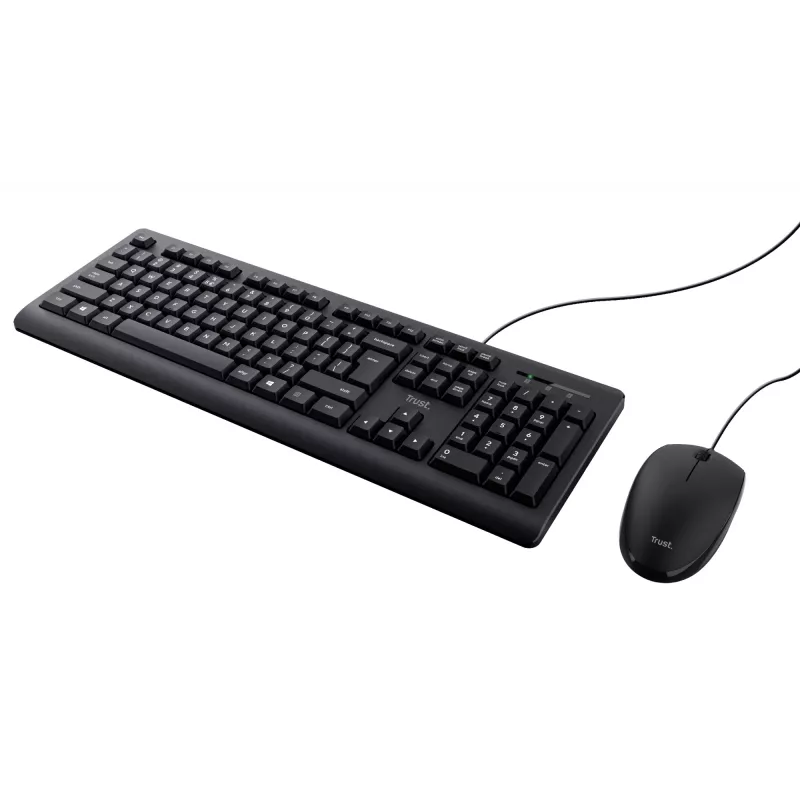 Trust TKM-250 klaviatuur Hiir kaasas Kontor USB QWERTZ Saksa Must