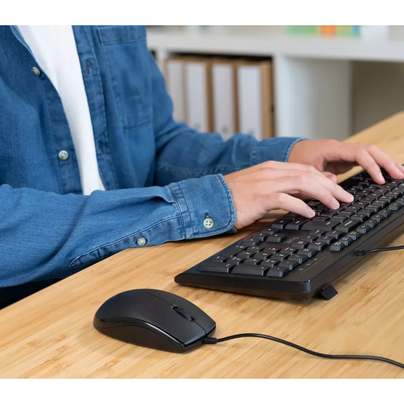 Trust TKM-250 klaviatuur Hiir kaasas Kontor USB QWERTZ Saksa Must