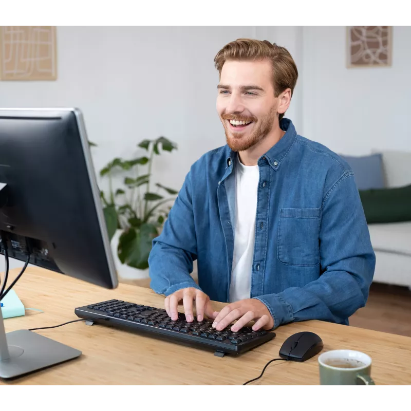 Trust TKM-250 klaviatuur Hiir kaasas Kontor USB QWERTZ Saksa Must
