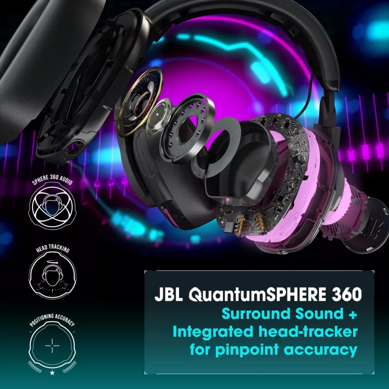 JBL Quantum One Must, juhtmega, mängimine, 20 - 20000 Hz, 526 g, kõrvaklapid, must