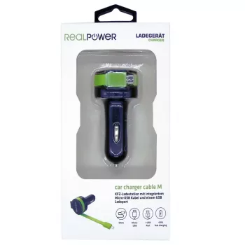 Mobiilseadme laadija RealPower 257635 universaalne must roheline