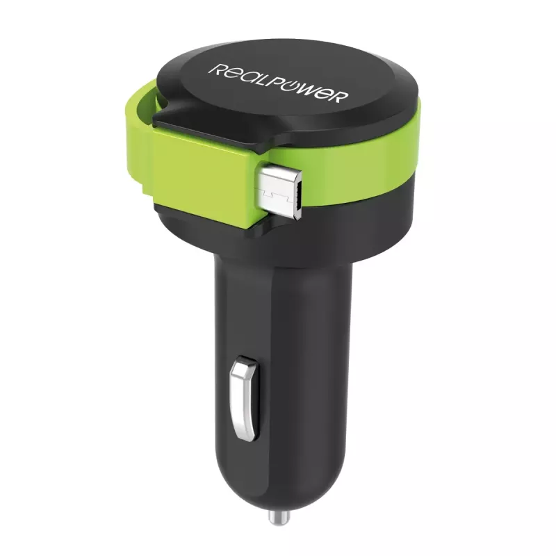 Mobiilseadme laadija RealPower 257635 universaalne must roheline