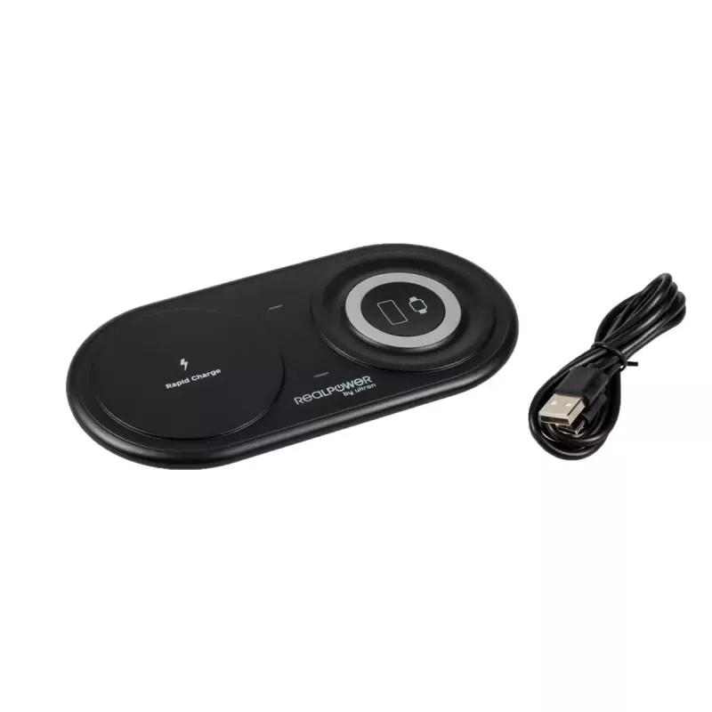 RealPower ChargeAIR Duo nutitelefoni nutikella must USB siseruumide laadija