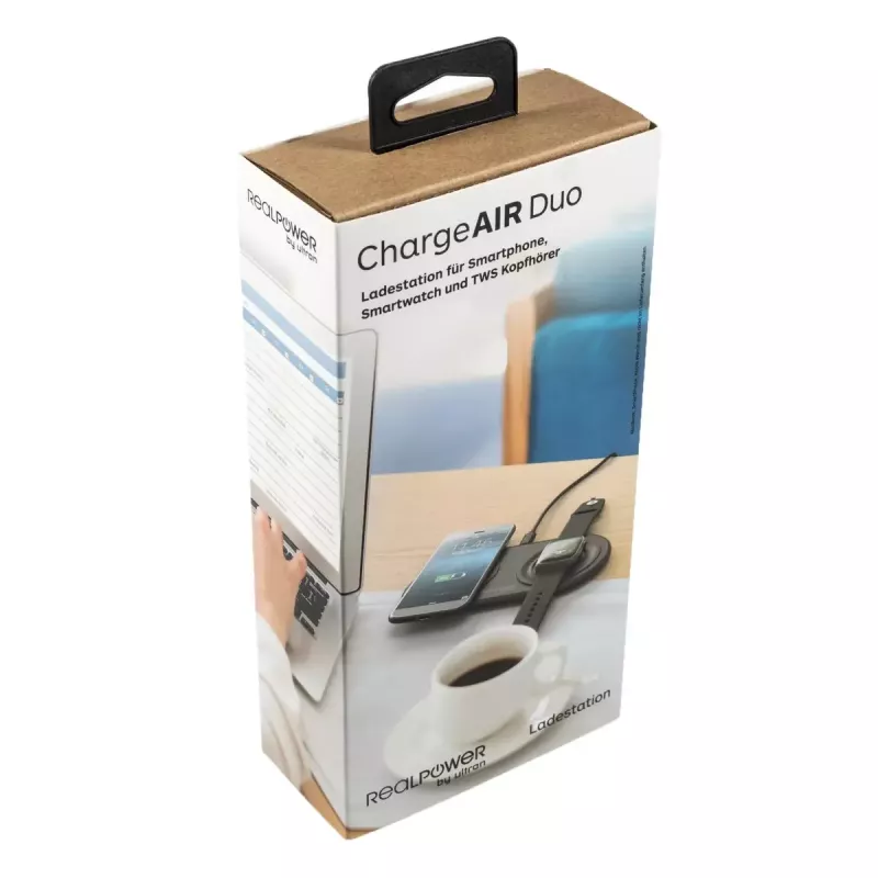 RealPower ChargeAIR Duo nutitelefoni nutikella must USB siseruumide laadija